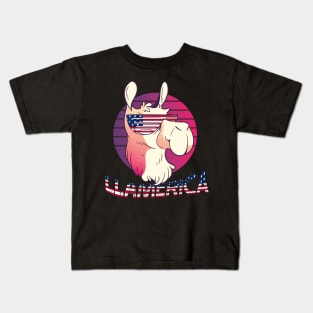 Llamerica funny llama funny alpaca america Kids T-Shirt